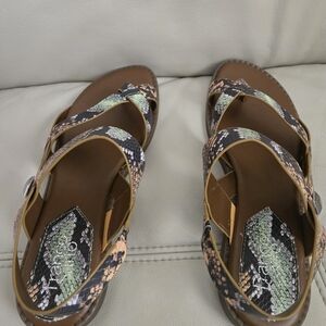 Franco Sarto Snakeskin Strappy Sandals